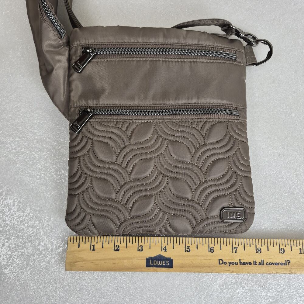 Lug Skipper Crossbody Bag RFID Quilted Purse Taupe Brn Adjustable Casual Travel - Picture 5 of 11